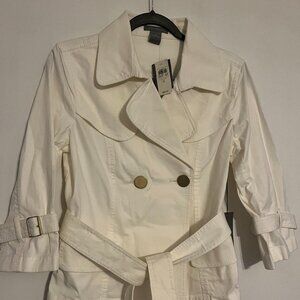 Ann Taylor Size S Belted Pale Yellow Jacket - NWT